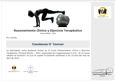 Certificado Final de Asistencia