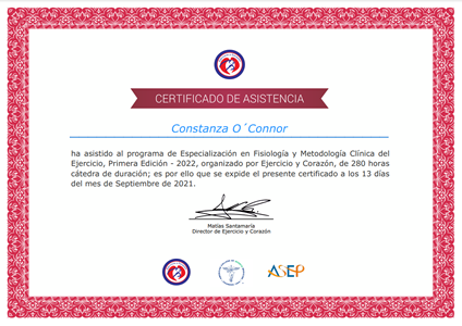 Certificado Final de Asistencia