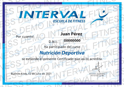 Certificado de Nutrición Deportiva