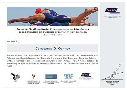Certificado de Entrenamiento en Triatlón