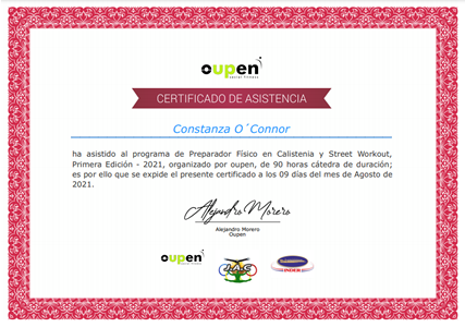 Certificado Final de Asistencia