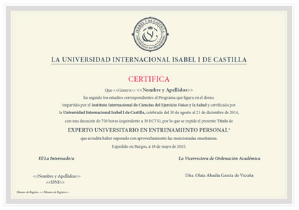 Certificado de Master